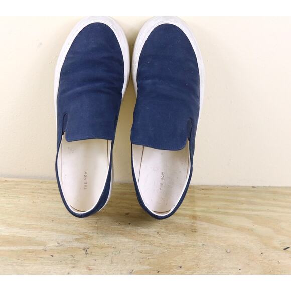 The Row Shoes Blue 38 Marie H Cotton Canvas Slip On Sneakers Italy - Picture 4 of 11